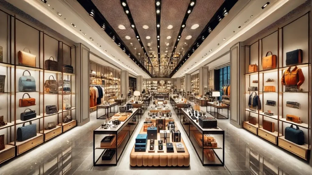 A large, upper-class retail store.