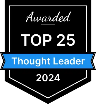 a badge for being in the top 25 retail thought leaders in 2024